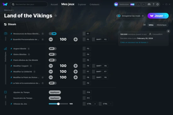 Capture d'écran de triches de Land of the Vikings