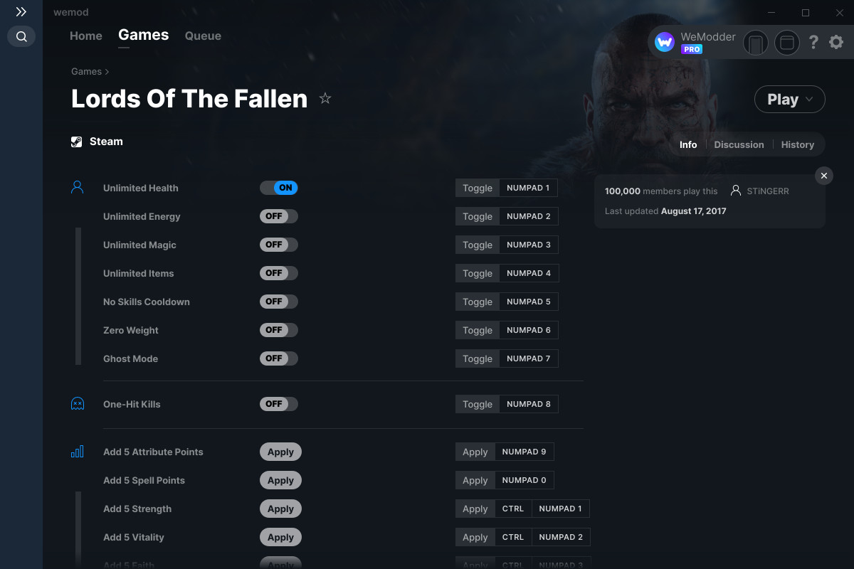 Lords Of The Fallen Cheats and Trainer for Steam Trainers WeMod