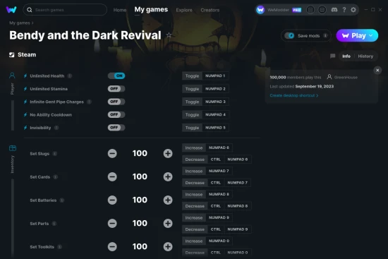 Bendy and the Dark Revival cheats screenshot
