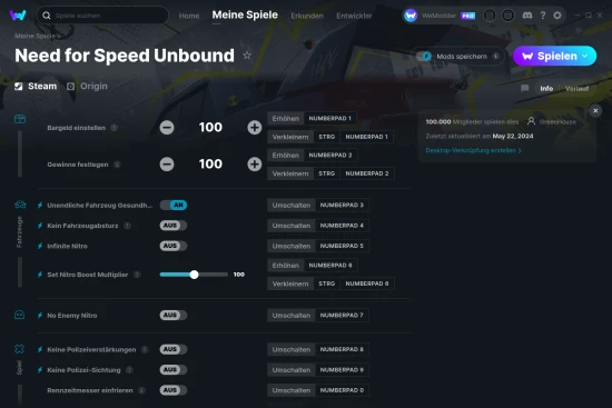 Need for Speed Unbound Cheats Screenshot