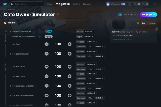 Cafe Owner Simulator cheats screenshot