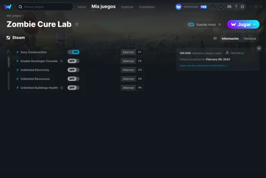 captura de pantalla de las trampas de Zombie Cure Lab