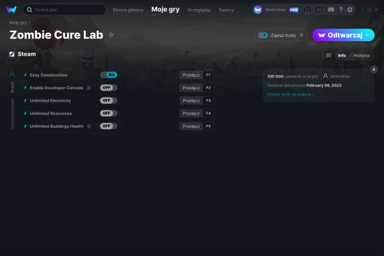 cheaty Zombie Cure Lab zrzut ekranu