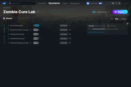 Zombie Cure Lab hilelerin ekran görüntüsü