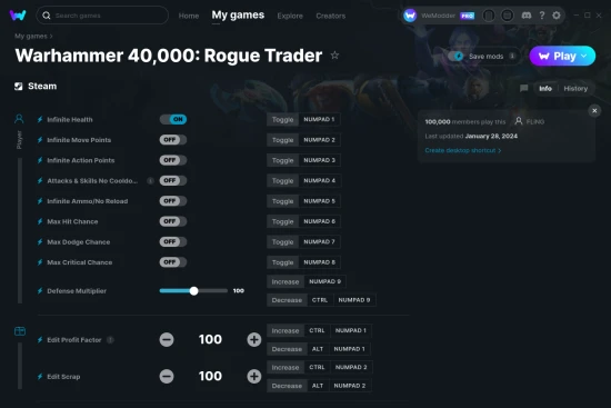 Warhammer 40,000: Rogue Trader cheats screenshot