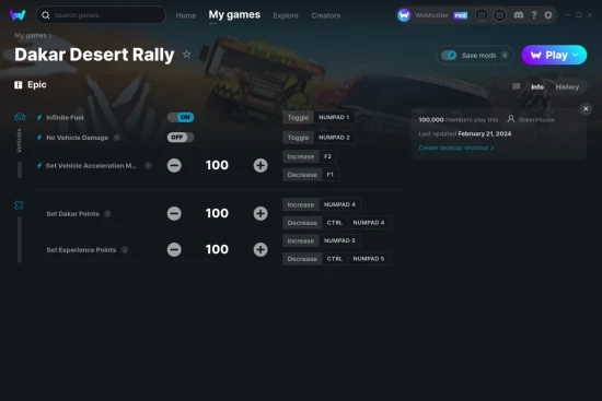 Dakar Desert Rally cheats screenshot