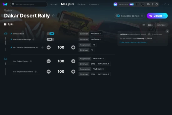 Capture d'écran de triches de Dakar Desert Rally