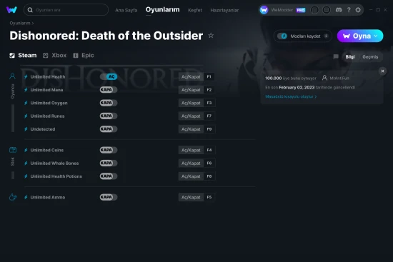Dishonored: Death of the Outsider hilelerin ekran görüntüsü