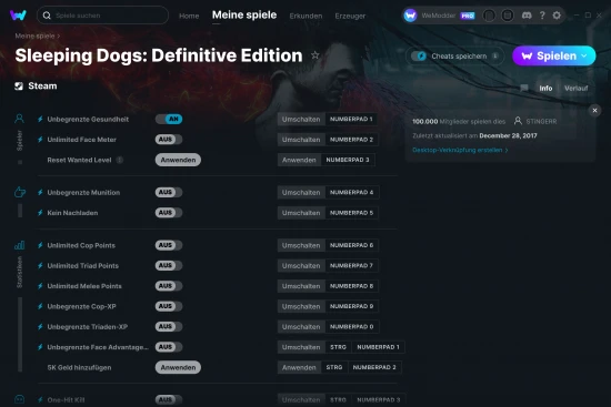 Sleeping Dogs: Definitive Edition Cheats Screenshot