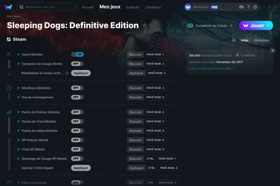 Capture d'écran de triches de Sleeping Dogs: Definitive Edition