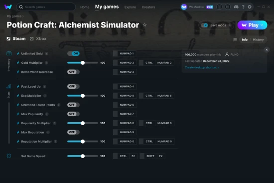 Potion Craft: Alchemist Simulator cheats screenshot