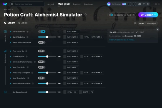 Capture d'écran de triches de Potion Craft: Alchemist Simulator