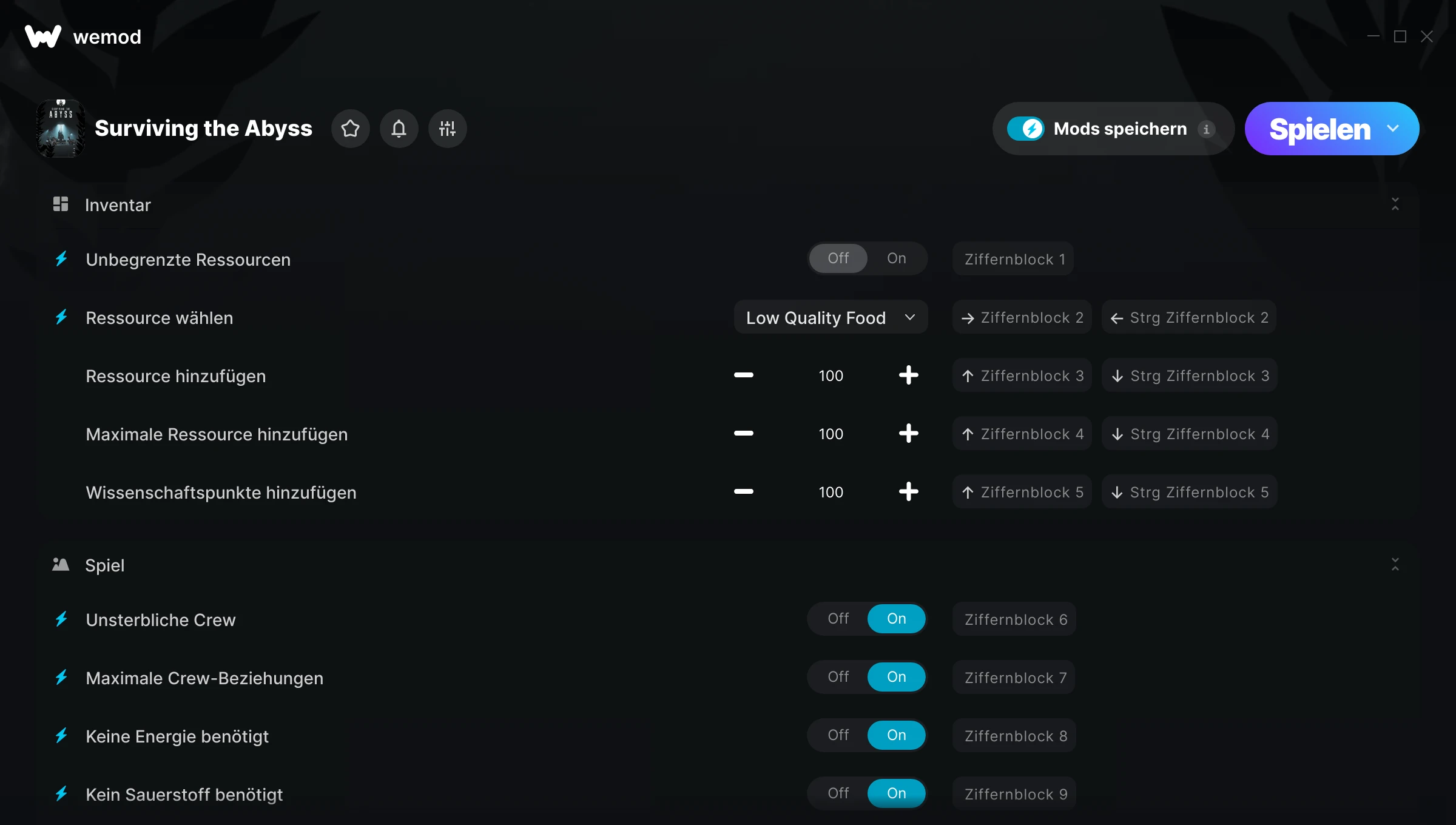 Surviving the Abyss Cheats Screenshot