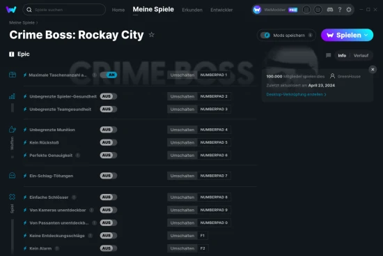 Crime Boss: Rockay City Cheats Screenshot