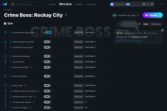 Capture d'écran de triches de Crime Boss: Rockay City