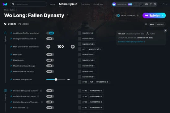 Wo Long: Fallen Dynasty Cheats Screenshot