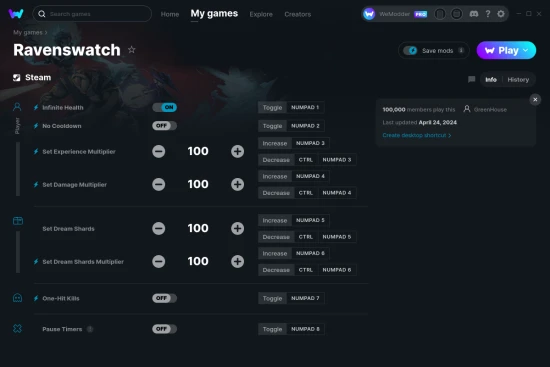 Ravenswatch cheats screenshot