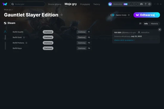 cheaty Gauntlet Slayer Edition zrzut ekranu