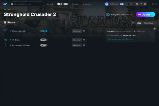Capture d'écran de triches de Stronghold Crusader 2