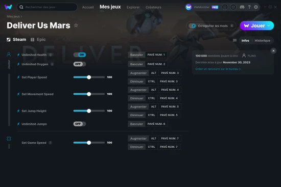 Capture d'écran de triches de Deliver Us Mars