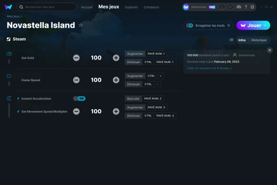 Capture d'écran de triches de Novastella Island