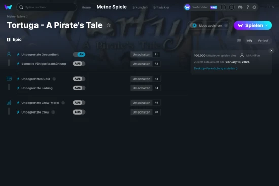 Tortuga - A Pirate's Tale Cheats Screenshot