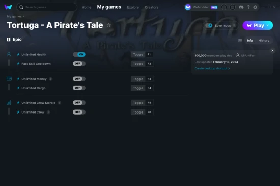 Tortuga - A Pirate's Tale cheats screenshot