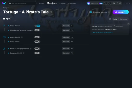 Capture d'écran de triches de Tortuga - A Pirate's Tale