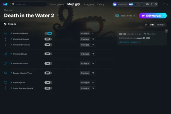 cheaty Death in the Water 2 zrzut ekranu