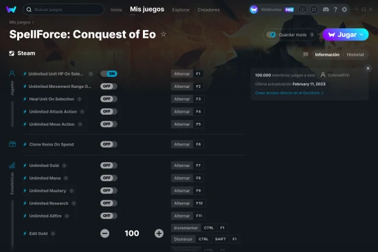captura de pantalla de las trampas de SpellForce: Conquest of Eo