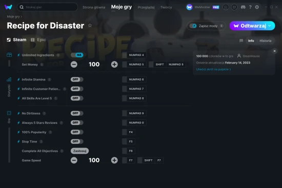 cheaty Recipe for Disaster zrzut ekranu