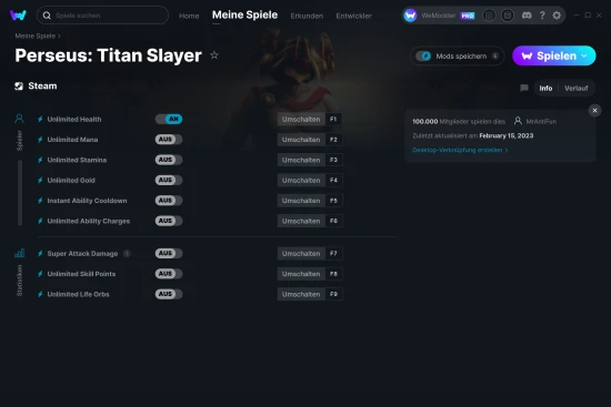 Perseus: Titan Slayer Cheats Screenshot
