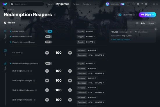 Redemption Reapers cheats screenshot