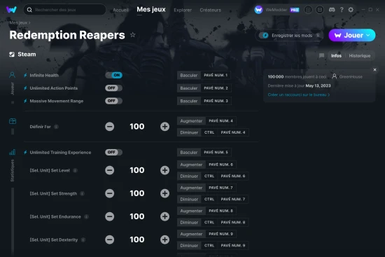 Capture d'écran de triches de Redemption Reapers