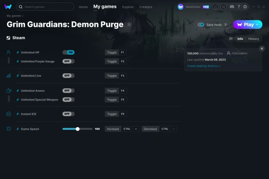 Grim Guardians: Demon Purge cheats screenshot