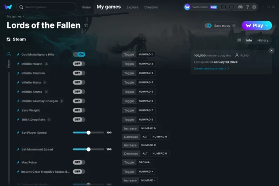 Lords of the Fallen cheats screenshot