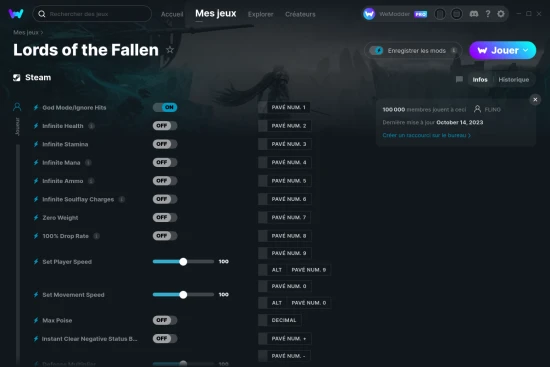 Capture d'écran de triches de Lords of the Fallen