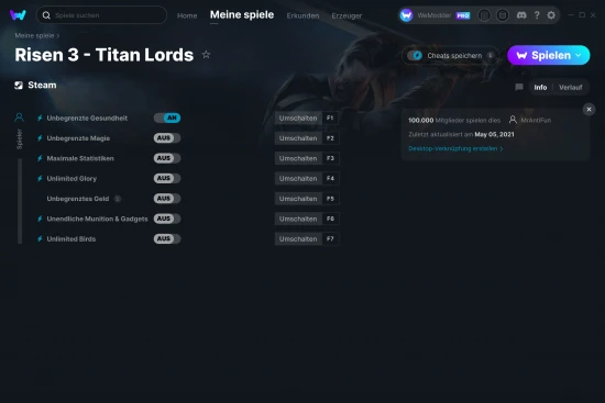 Risen 3 - Titan Lords Cheats Screenshot