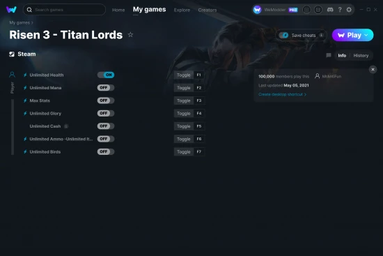 Risen 3 - Titan Lords cheats screenshot