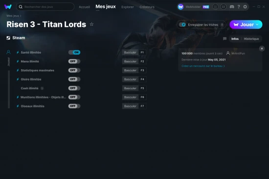 Capture d'écran de triches de Risen 3 - Titan Lords