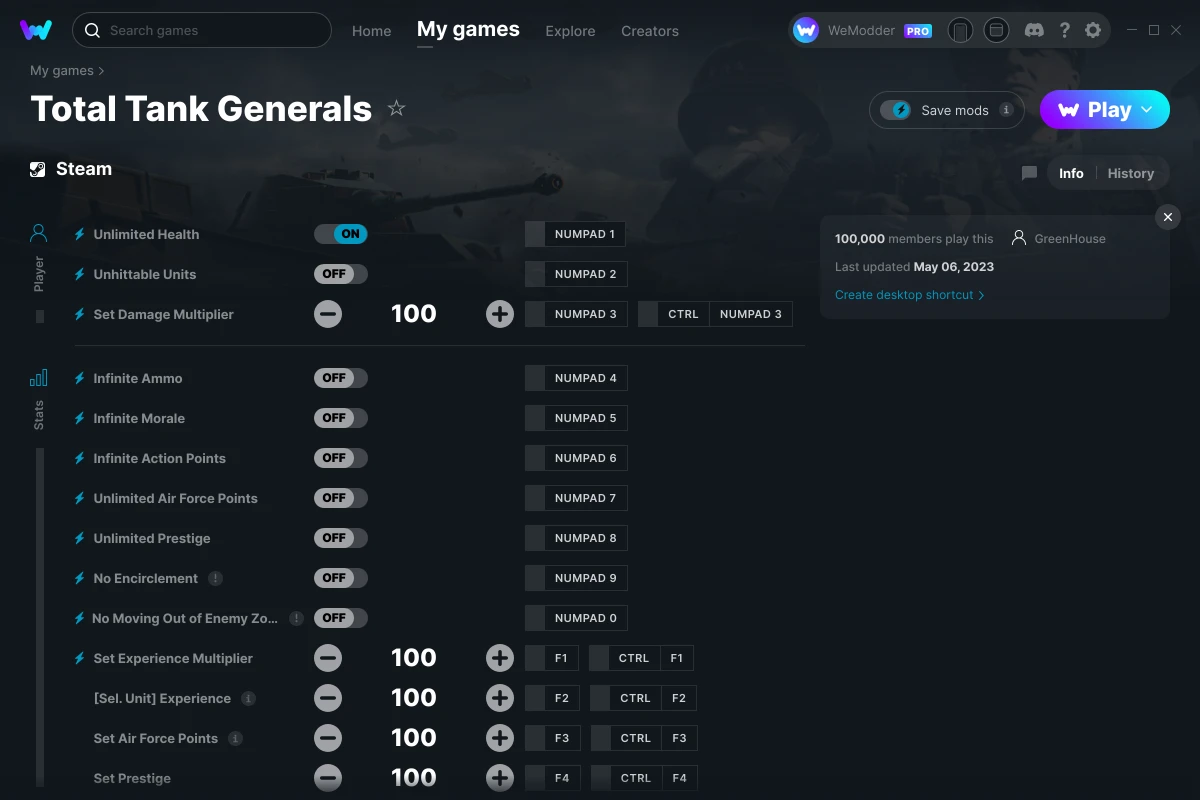 Total Tank Generals cheats screenshot
