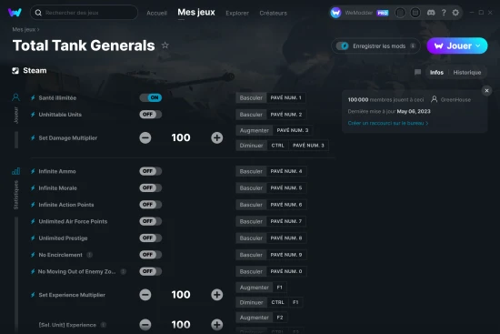 Capture d'écran de triches de Total Tank Generals
