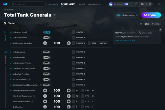 Total Tank Generals hilelerin ekran görüntüsü