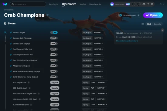 Crab Champions hilelerin ekran görüntüsü