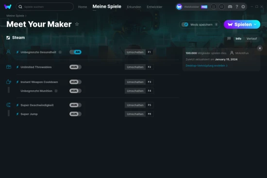 Meet Your Maker Cheats Screenshot