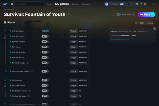 Survival: Fountain of Youth cheats screenshot