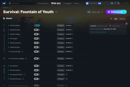 cheaty Survival: Fountain of Youth zrzut ekranu