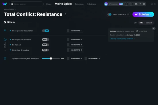 Total Conflict: Resistance Cheats Screenshot