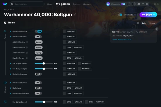 Warhammer 40,000: Boltgun cheats screenshot