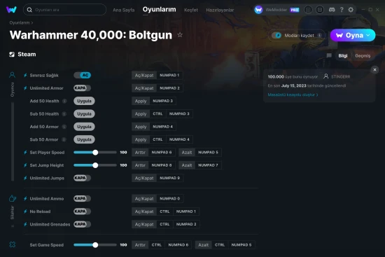 Warhammer 40,000: Boltgun hilelerin ekran görüntüsü